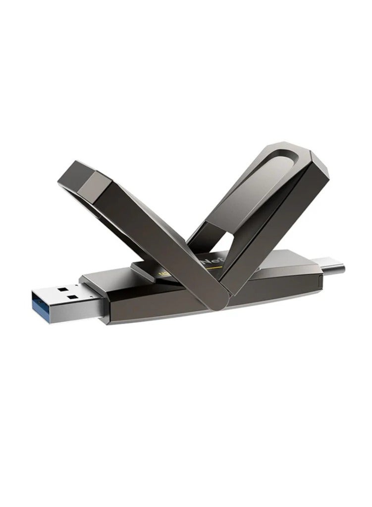 نيتاك محرك أقراص الحالة الصلبة Netac US5 سعة 512 جيجابايت SSD محمول USB 3.2 من النوع C وUSB 3.2 ثنائي الواجهة للهواتف الذكية والكمبيوتر المحمول - Image 1